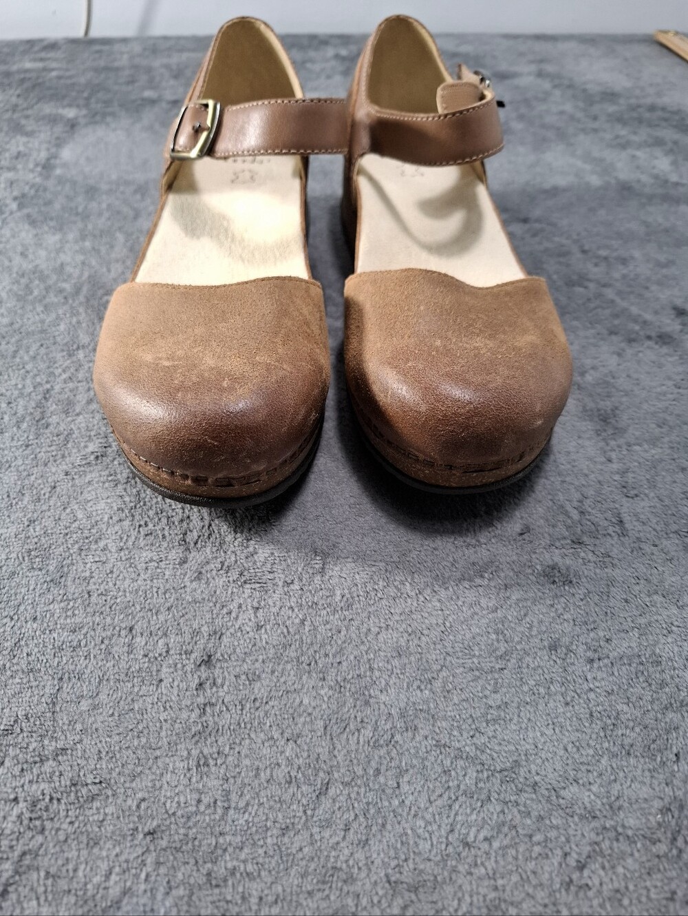 Dansko Mae Women's Tan burnished Suede Mary Jane Lightweight Boho Neutral 10.5 - Picture 4 of 16